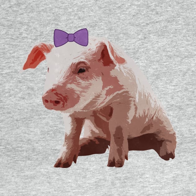 Cute Bow Southern Preppy Pig by charlescheshire